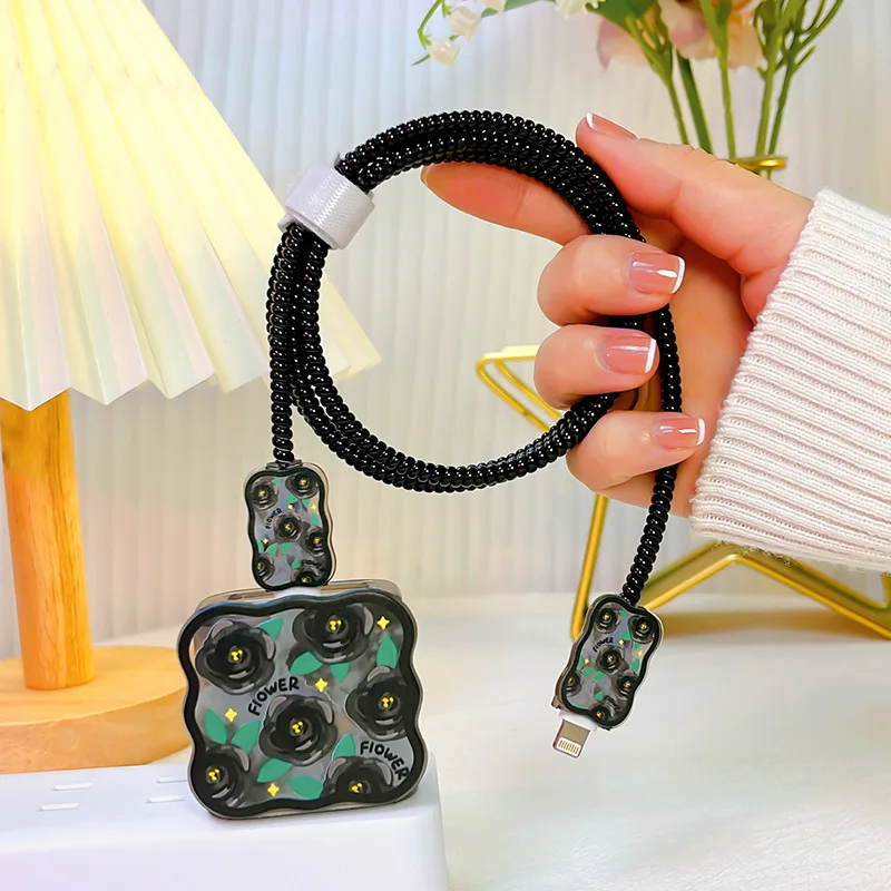 Cartoon Cute Phone Power Adapter Protective Sleeve For Apple Iphone 18/20w Charger Case Data Cable Protector Charger Head Shell