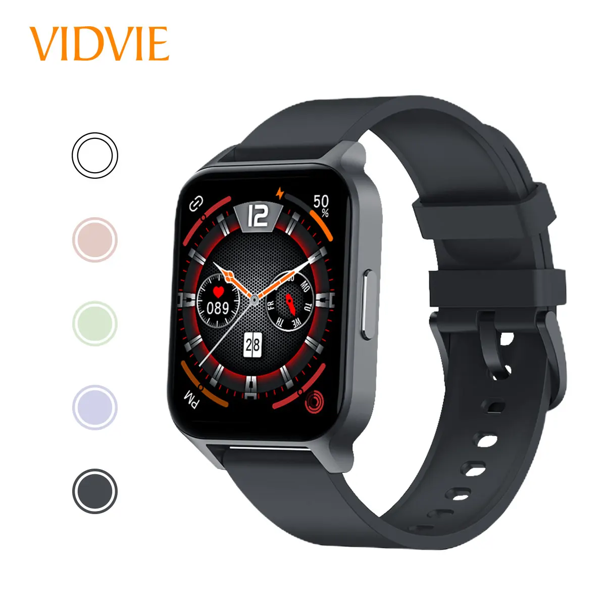 VIDVIE Stylish Multi Functional Waterproof HD Square Smart Watch With Blood Pressure Test