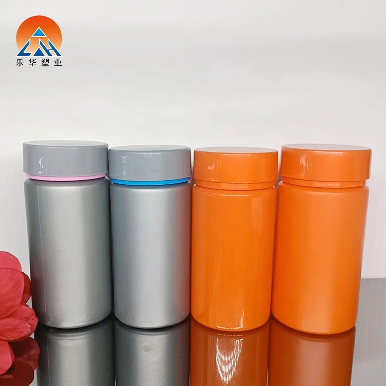 Custom 150/200 ml  plastic PET capsule vitamin supplement pill bottles with screw capping