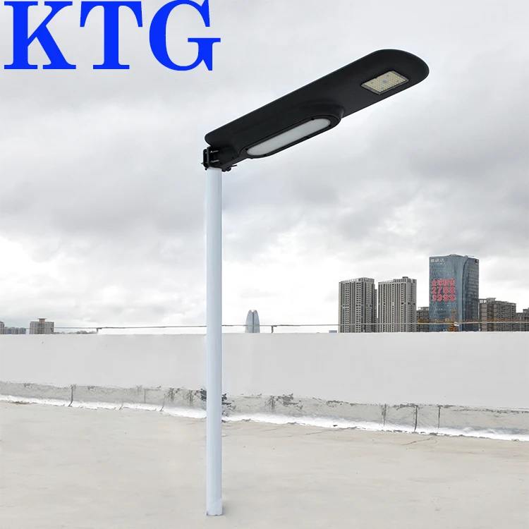Aluminium solar LED street light with remote control 50w 60w 80w 100W 150W IP65 waterproof AIO street lamp with pole bracket