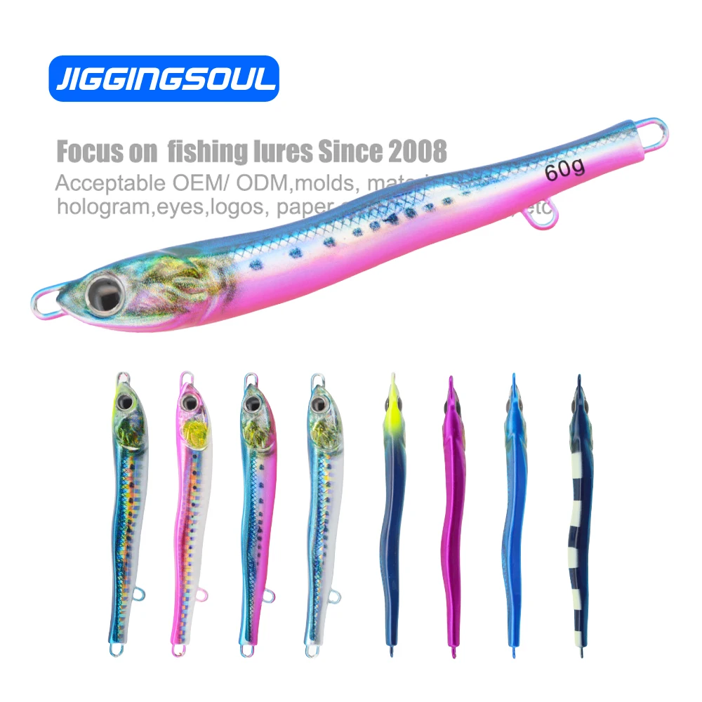 JIGGINGSOUL-RTS-347-fishing lure metal  40g 60g 80g sea fishing boat kanpachi Black croaker  Little Jig Jack Metal Adict Type 03