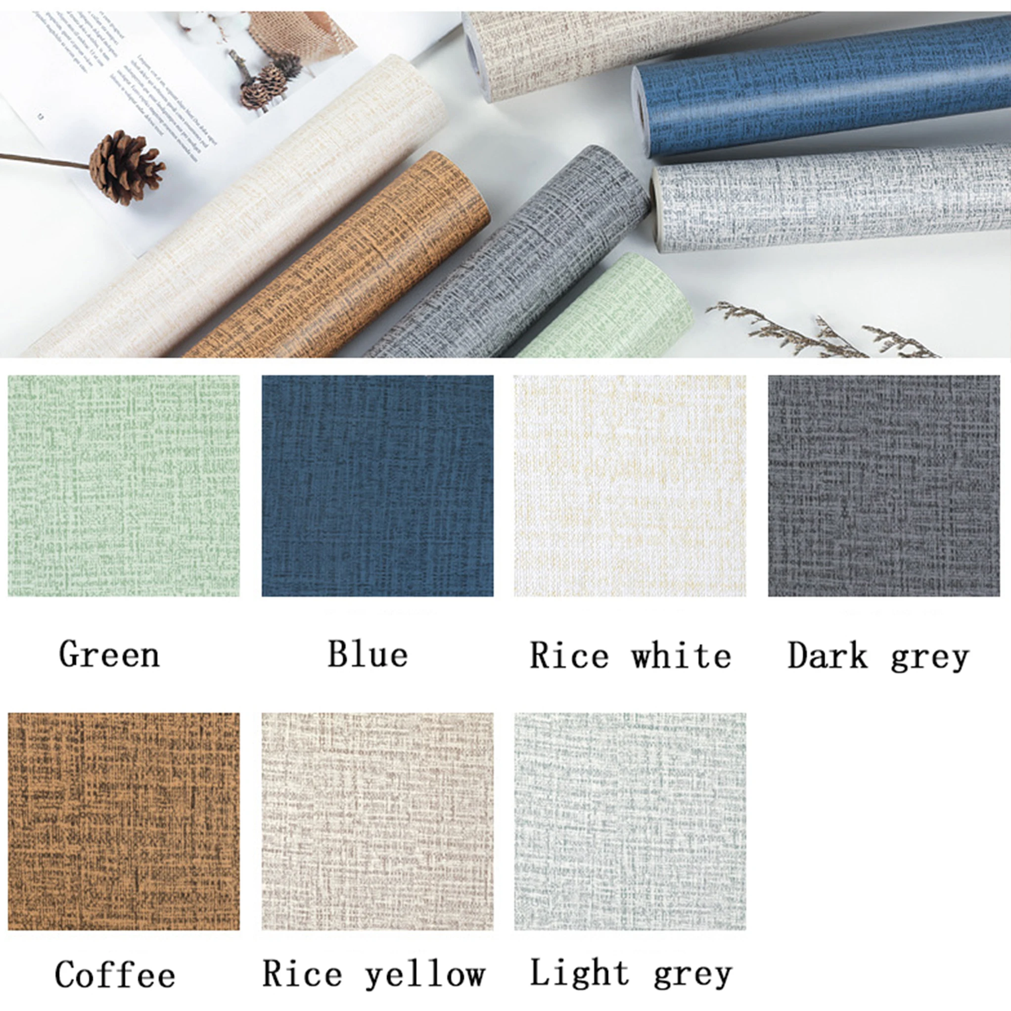 Красивые рисовые желтые льняные текстурированные кухонные обои для камина стен