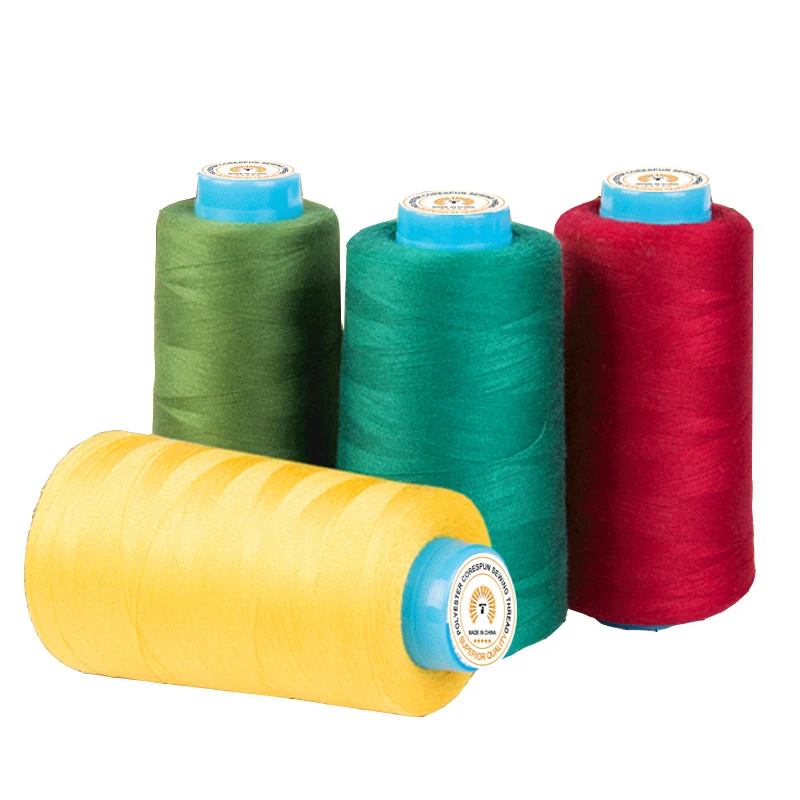 Factory Price Tex24 45s/2 29s/3 Poly Poly Core Spun Polyester China Sewing Thread For Jeans