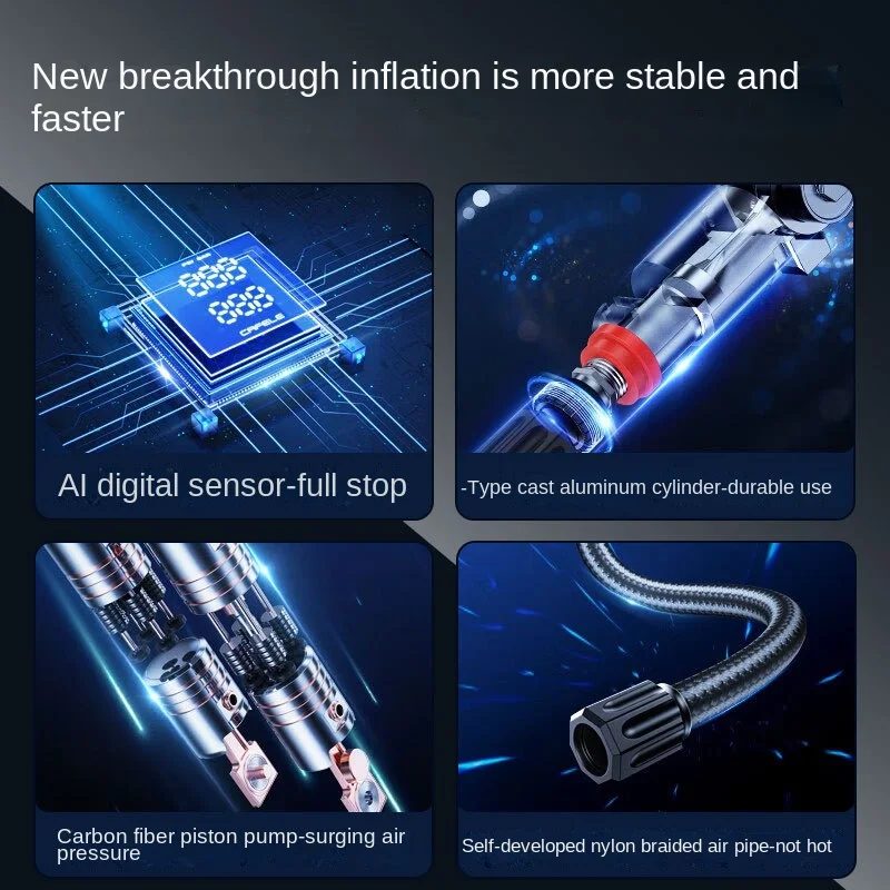 Mini Portable electric digital 12V wireless portable cordless tyre inflator car air pump compressor tire inflators with battery