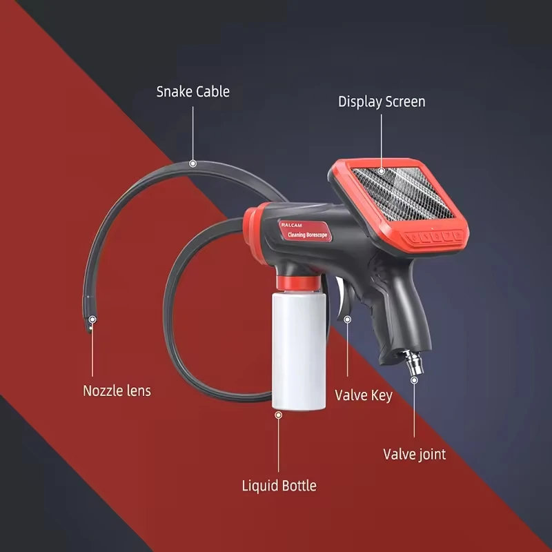 HD DIY Vehicle Evaporator Pressure Wash Endoscope Borescope Ralcam Q3 Car Air Conditioner Visual Cleaning Gun