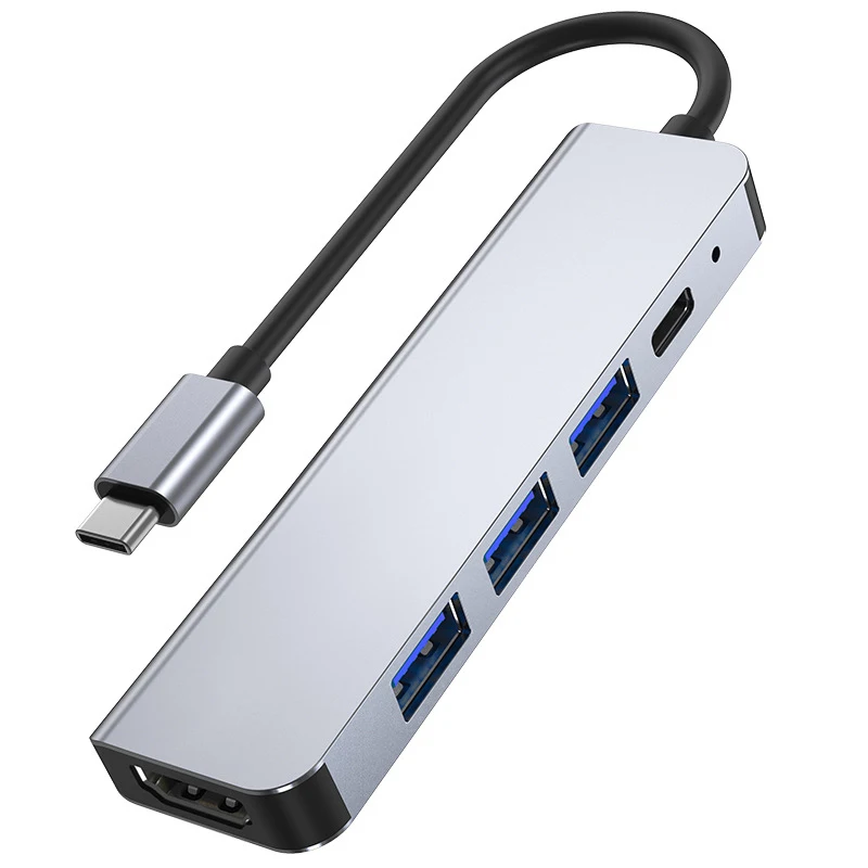 Cross-border Type-C docking HUB USB C To HDTV 5 in 1 HUB  Multi-function Adapter USB 3.0 PD Made Aluminium for  Computer Use