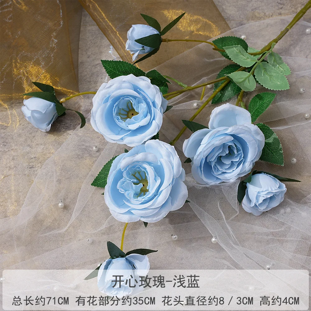 Decoration Artificial Rose Bud Silk Flower Bouquet Large White Roses Artificial Flower Silk Rose Wedding Bouquet