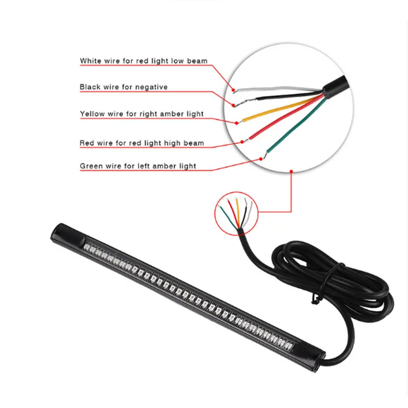 Scooter Motorcycle LED Light Strip Bar Tail Brake Turn Signal Strip Lights Parts For Truck Car Motorcycle Stop Signal Light