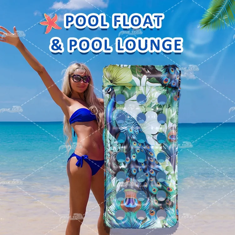 BS-f190 inflatable floating air pontoon pig pool floats with canopy floats toys inflatable crane pool floats