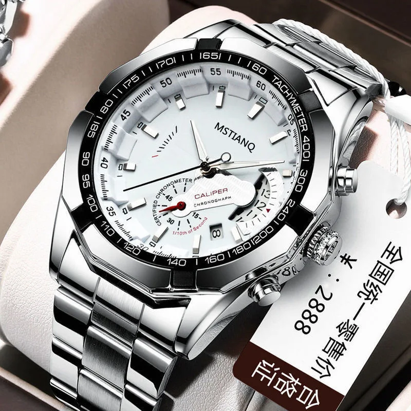 Luxury Fashion   Business Casual Simple Quartz clock men watch logo Stainless Steel Wristwatch  Men watch