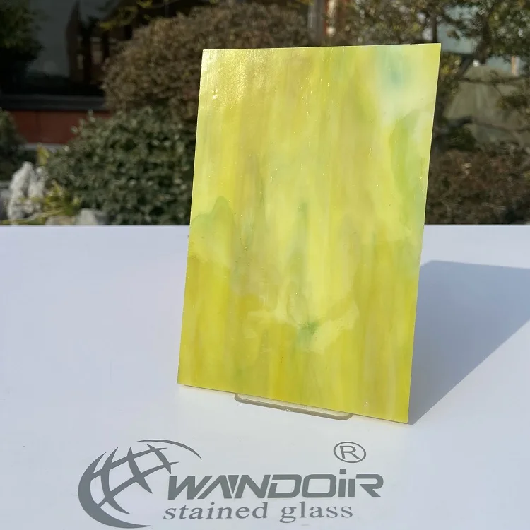 Factory Store Chinese Manufacturer Yellow Opaque Art Glass Stained Glass Sheet