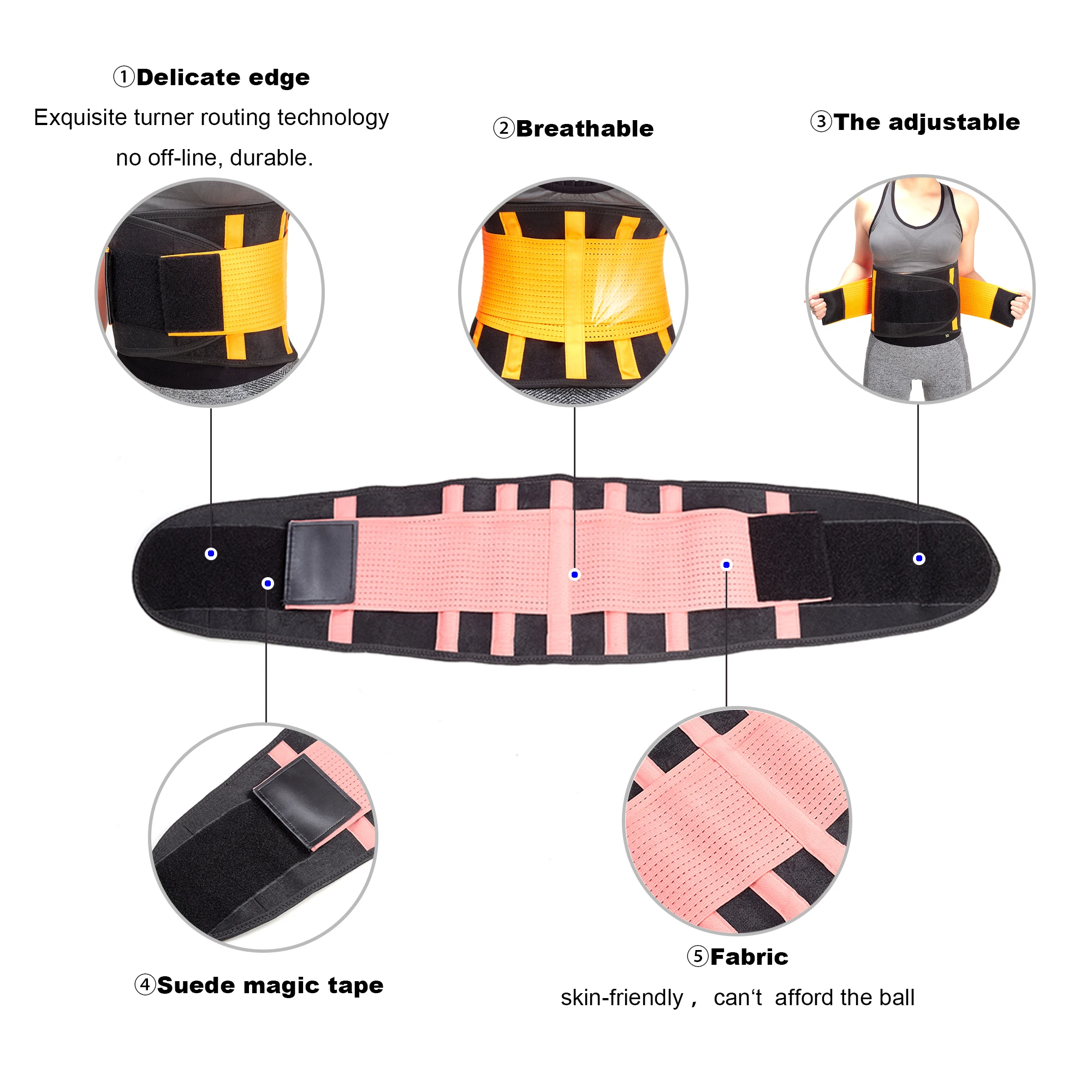 hot selling premium magnetic lower back waist trainer belt safety waist brace medical waist support