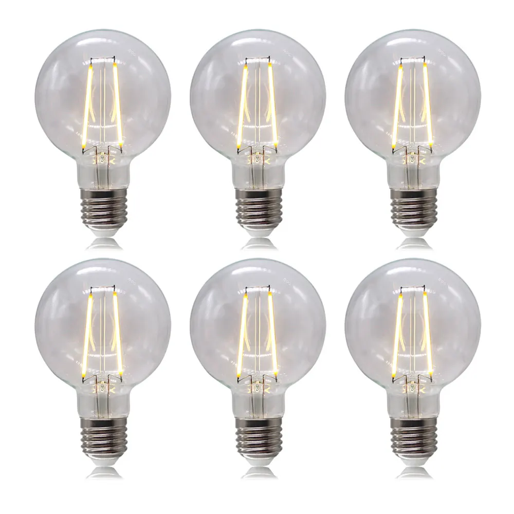Edison B22 E26 E27 Antique Brass Light Bulb in G80/95/125 round Squirrel Cage Design 25W 40W 60W Vintage Lamp 2200k-2700k