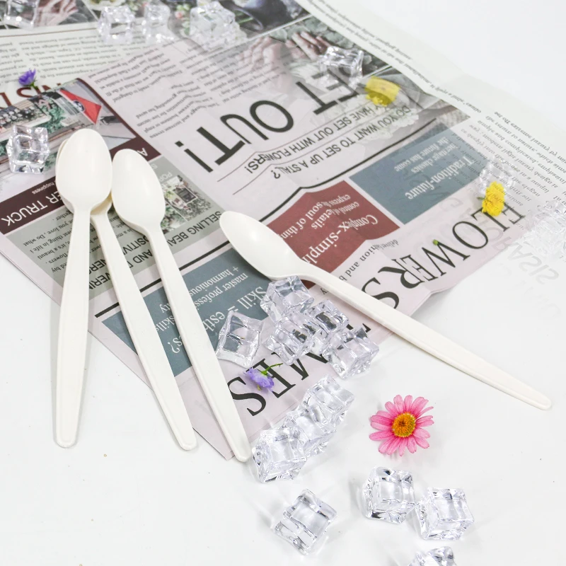 Одноразовая ложка для фруктового чая с молоком 210 мм длинной ручкой биоразлагаемая йогурта перемешивания сока