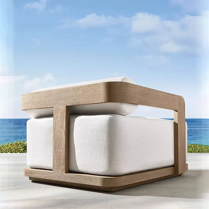 Sun Poolside Daybed Outdoor Furniture Garden Sofas Sets Patio Teak Wooden High End Modern Sofa Set Heavy Duty Outdoor Furniture