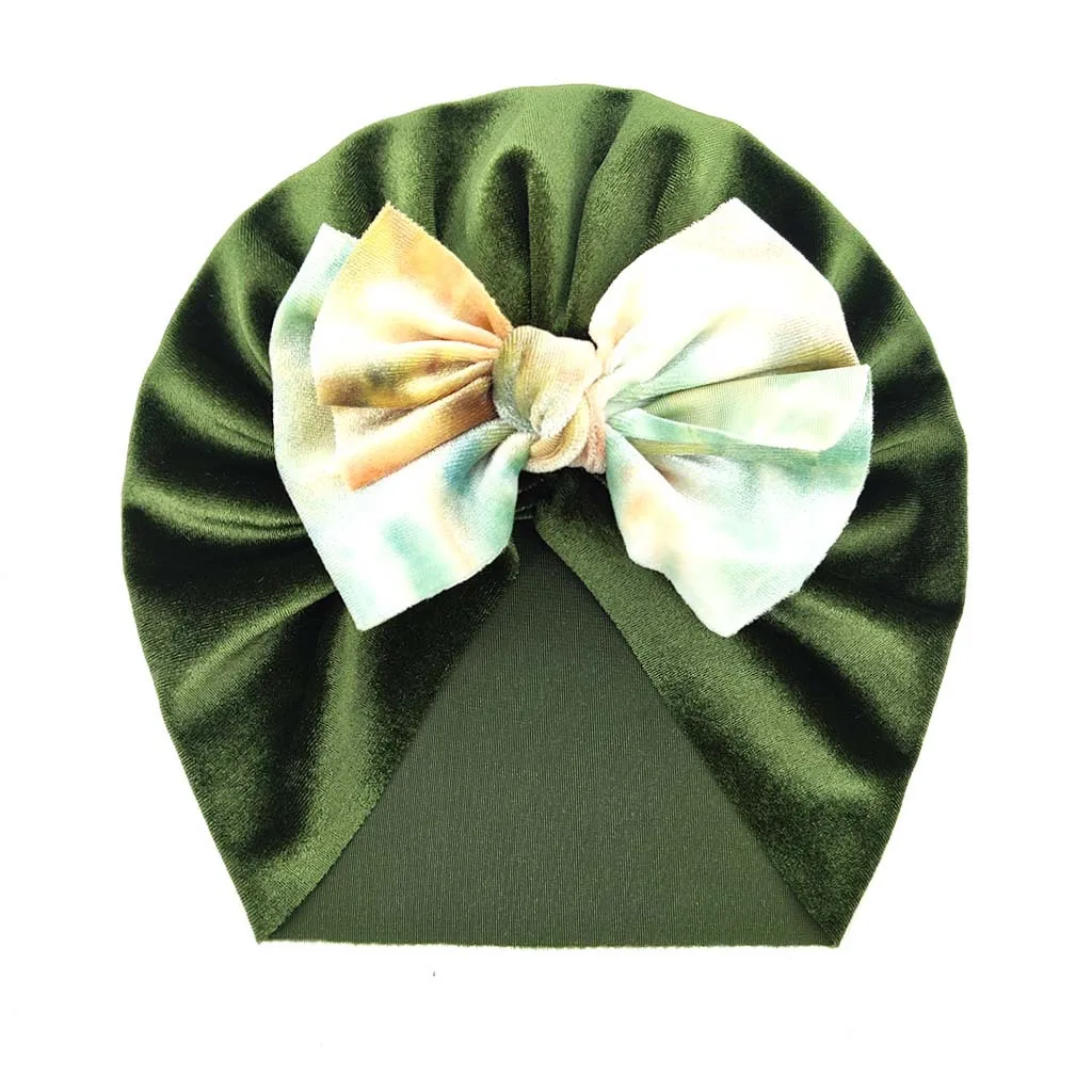 Hot Sale Baby Sun Hat Bow Hat Breathable Headdress Tie Dye Multicolor Hat