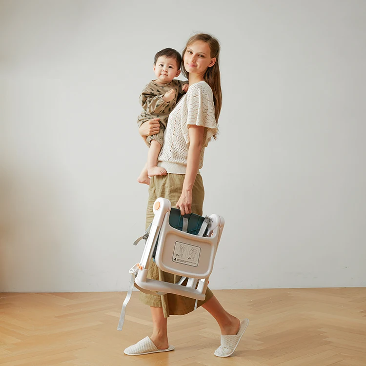 Wholesale Cheap Plastic Chair for Kids Toddler Eating Training Foldable Portable Baby Feeding Chair with Dining Tray