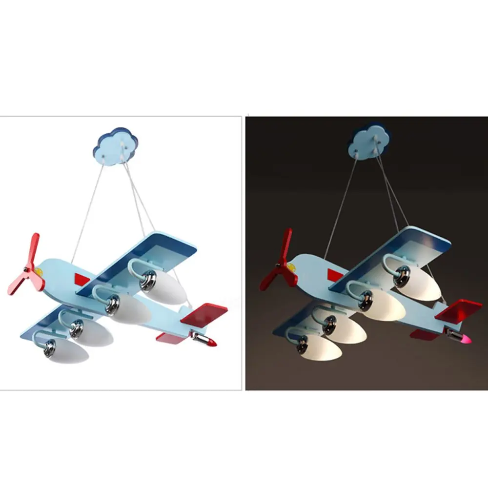 Kids Hanging Lighting Pendant Lights Ceiling Fixture Children Cartoons Aircraft Girls Boys LED Lights