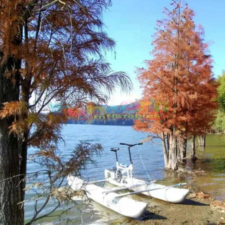 Inflatable water bike pedal bike sea banana boat sports equipment floating bicycle aluminum alloy water bike for sale