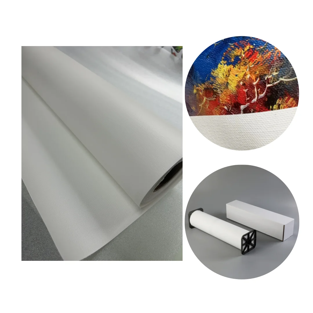 Eco-solvent Polyester cotton polycotton canvas roll inkjet print eco-solvent latex uv ink digital printer for art canvas roll