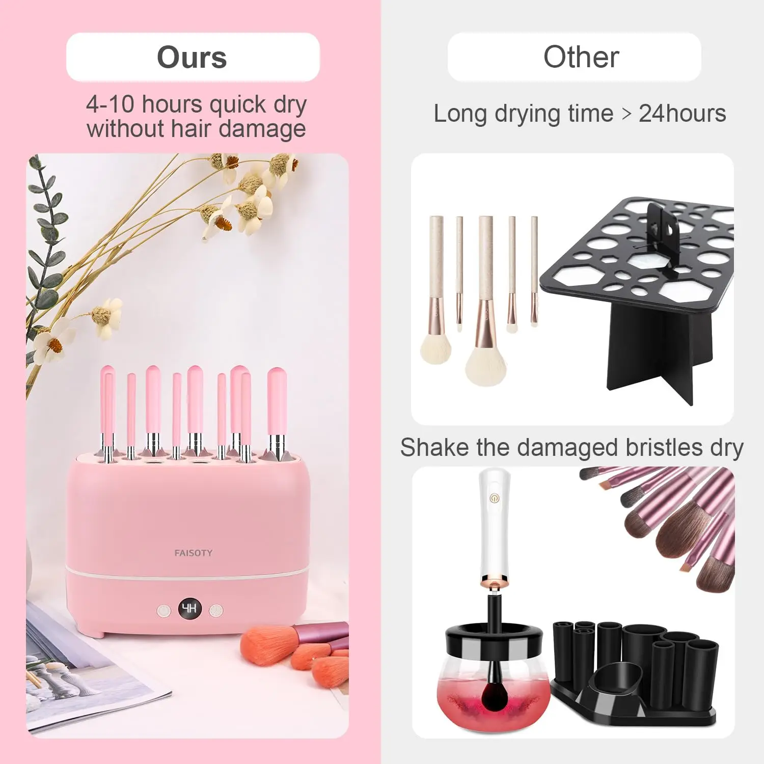 Upgraded Makeup Brushes Dryer, Electric Cosmetic Automatic Brush Drying Machine, No Harmful for Bristles with Thermo-Control, 12