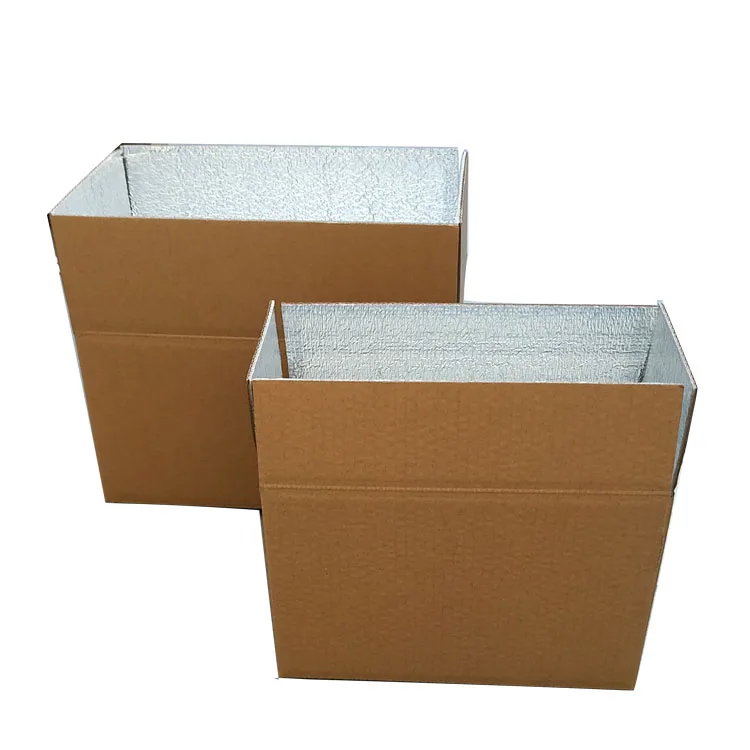 
Aluminum Foil Liner Insulated Cooler Thermal Cardboard Food Delivery Box 