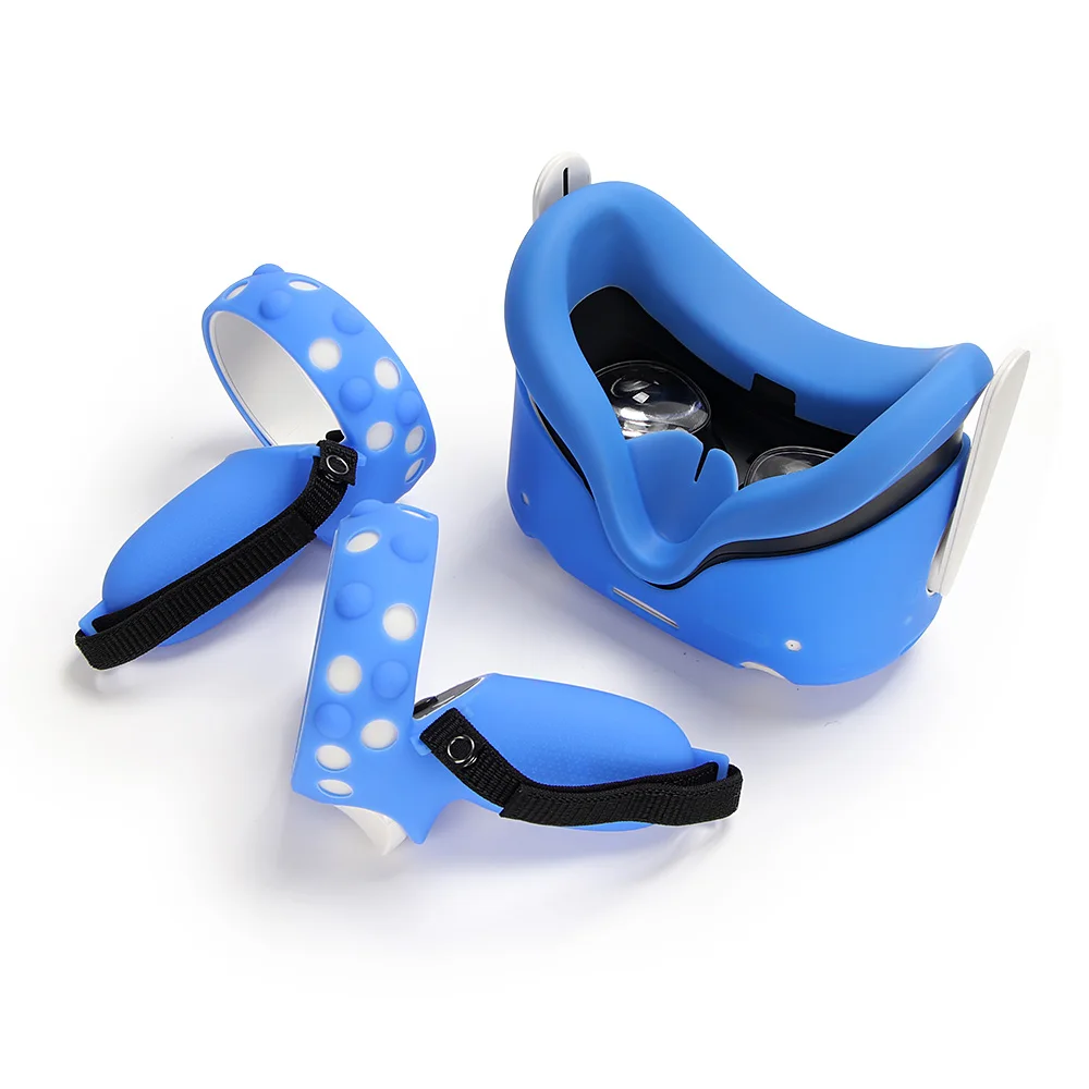 Protective Cover Set Touch Controller Shell 6 in 1 Protective Case  Handle Grip With Strap For Oculus Quest 2 VR Accessories