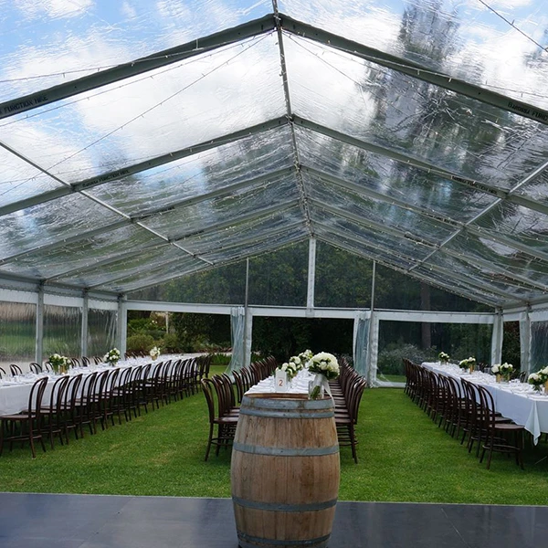 Frame tent marquee clear pvc proof wedding tent 200 people party for catering