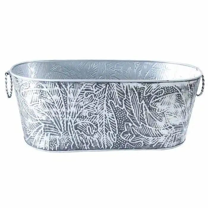 Classic large rectangular galvanized metal refrigerated wine beer ice Bucket Beverage Cooler Beverage Bucket family party