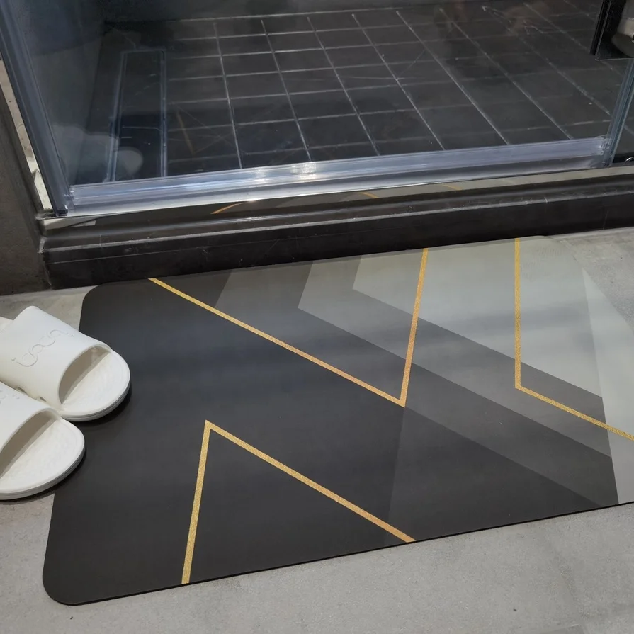 Water absorbing tapis de salle de bain soft diatomite bath mat bathroom