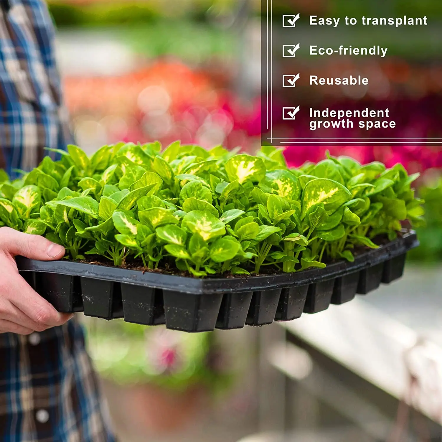 Durable 32/50/72/105/128 Cells Flower Vegetables Plant Germination Growing Seedling Trays Garden Nursery Tray