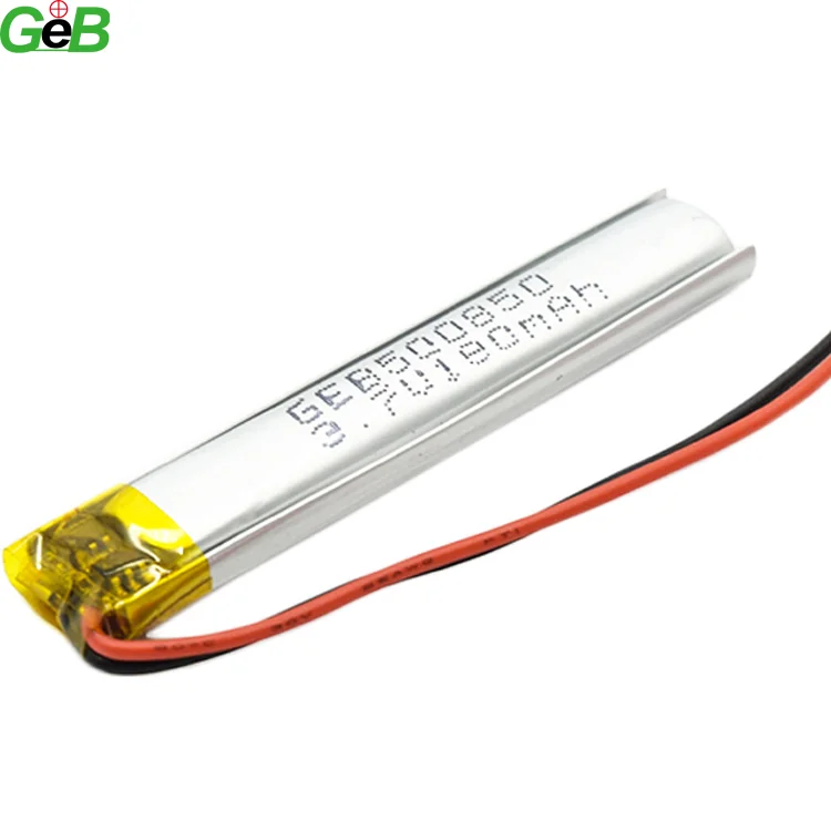 lipo battery cell 3.7V 180mAh 500850 rechargeable smallest battery cell 8mm width lithium polymer battery
