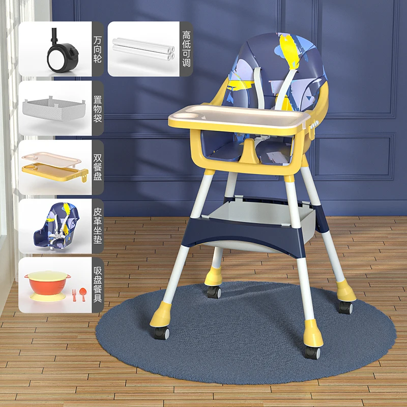 Foldable Baby Feeding Chair Portable 3 In 1 Children High Chair Baby Feeding Eating Safety High Chair For Baby Feeding