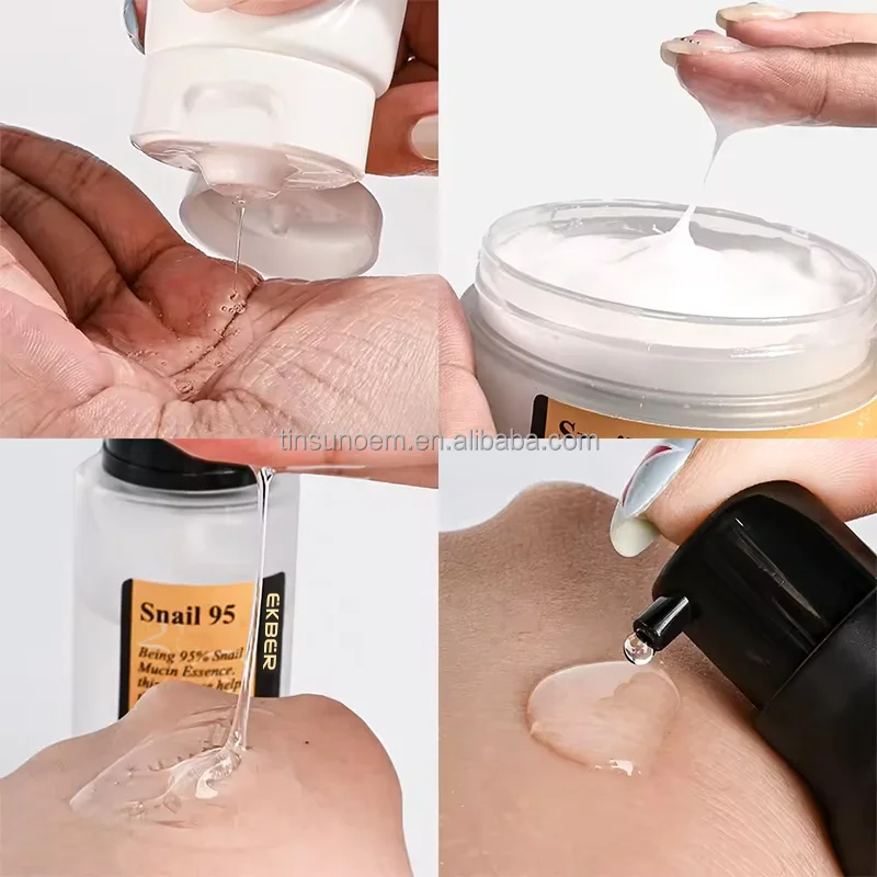 Private Label Korean Skin Care Set Anti Aging Snail Mucin Collagen Face Serum Cream Anti Aging Snail Skin Care Set
