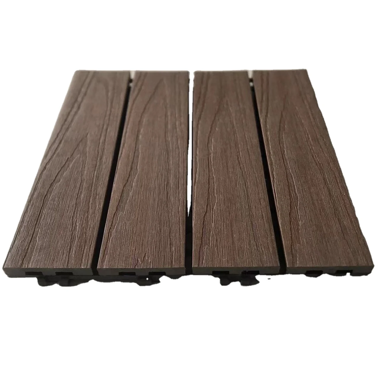 DIY wpc composite floor tiles co-extrusion interlocking deck tiles