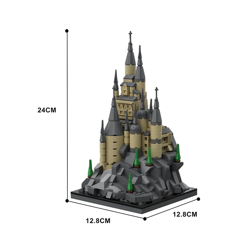 Голдмок MOC-135821 в микромасштабе кубики игрушки большой замок Хогвартс набор моделей строительные блоки игрушка