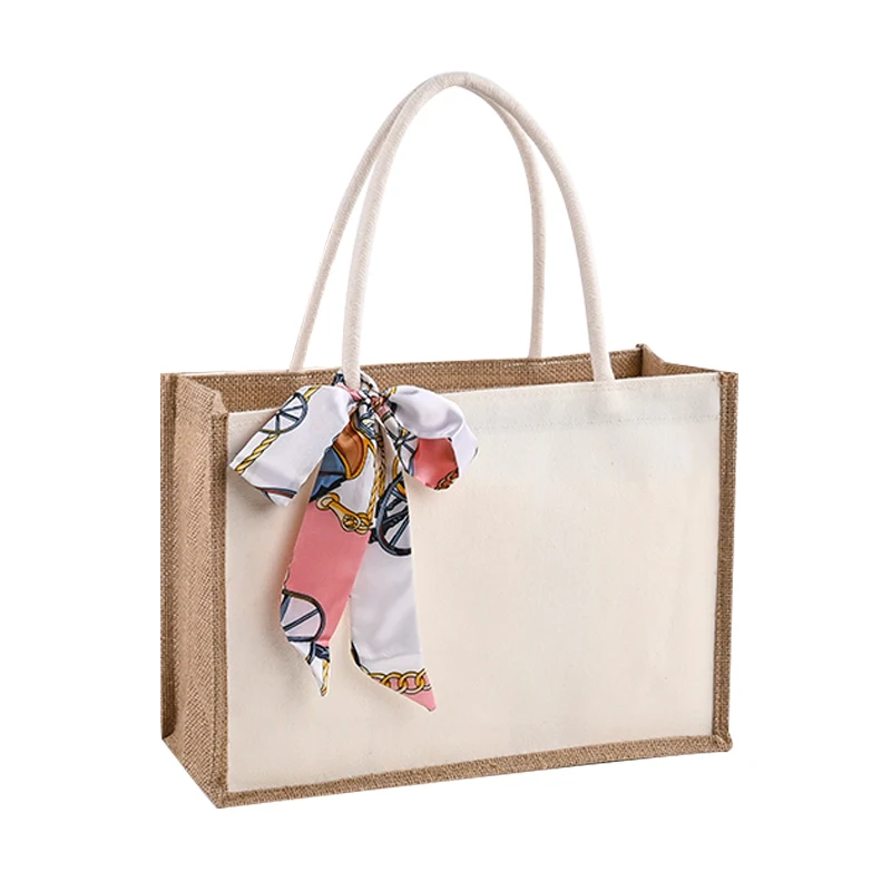 Wholesale design promotional cotton canvas with logo bags jute beach market tote bag