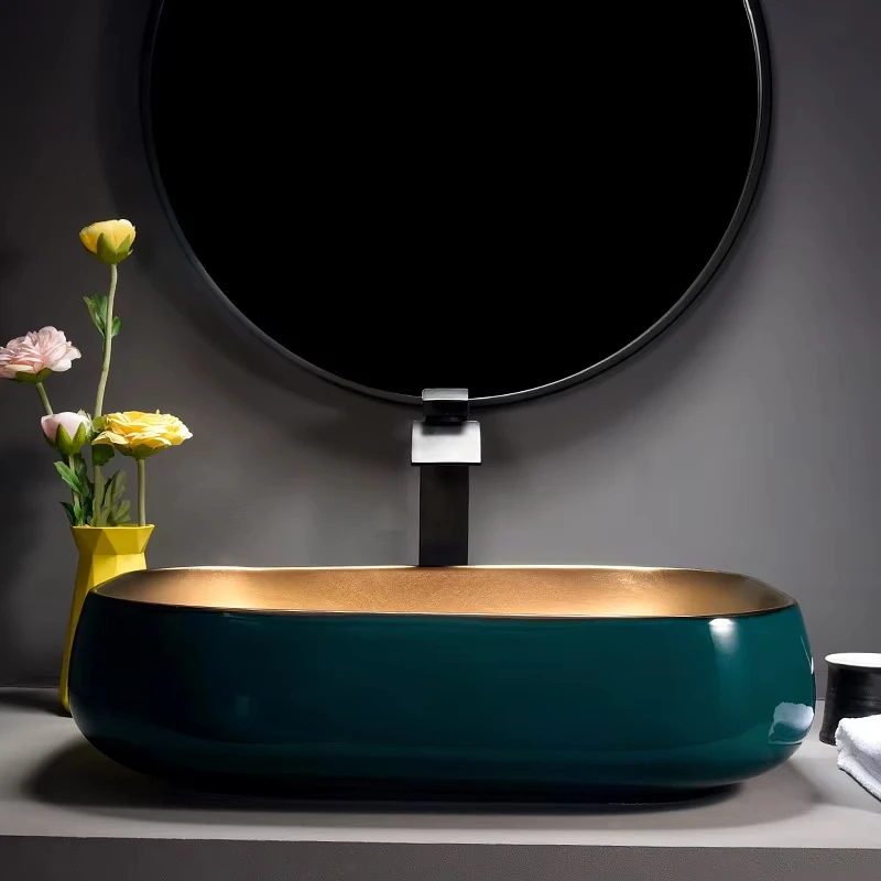 Newstar Nordic Modern Kitchen Sink Emerald Green Marble Countertop Washbasin Natural Marble Bathroom Sink