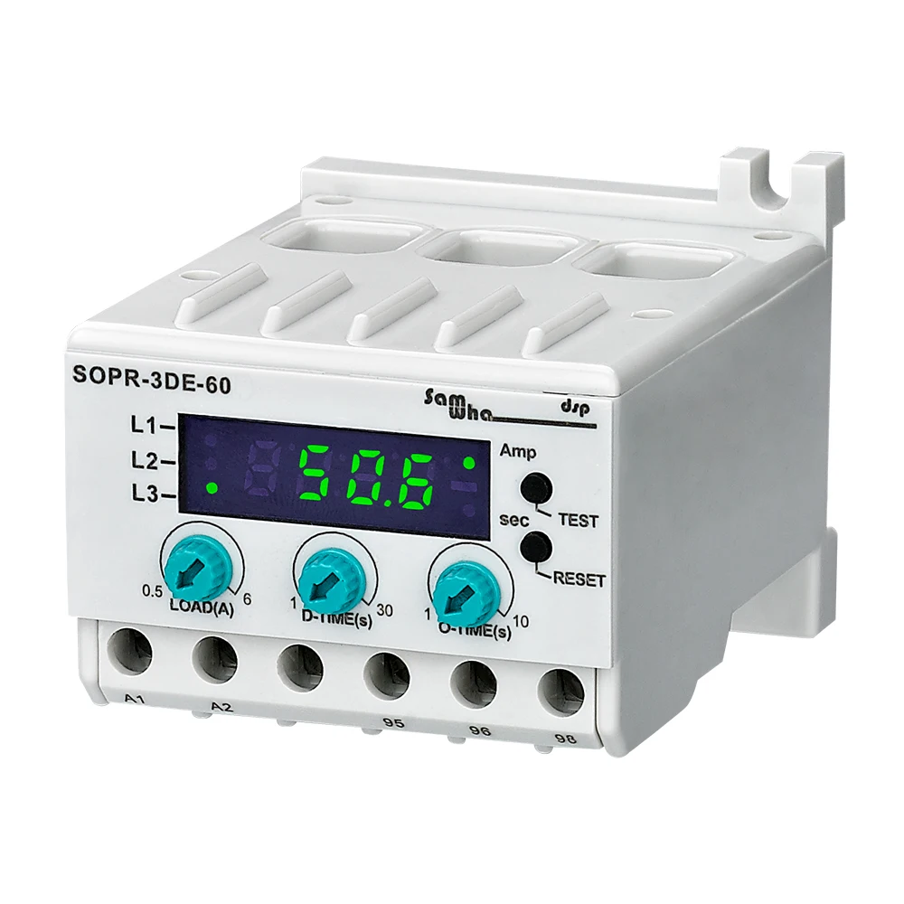 SAMWHA-DSP EOCR SOPR-3DE-60 60A Цифровое реле защиты от перегрузки электродвигателя и потери фазы