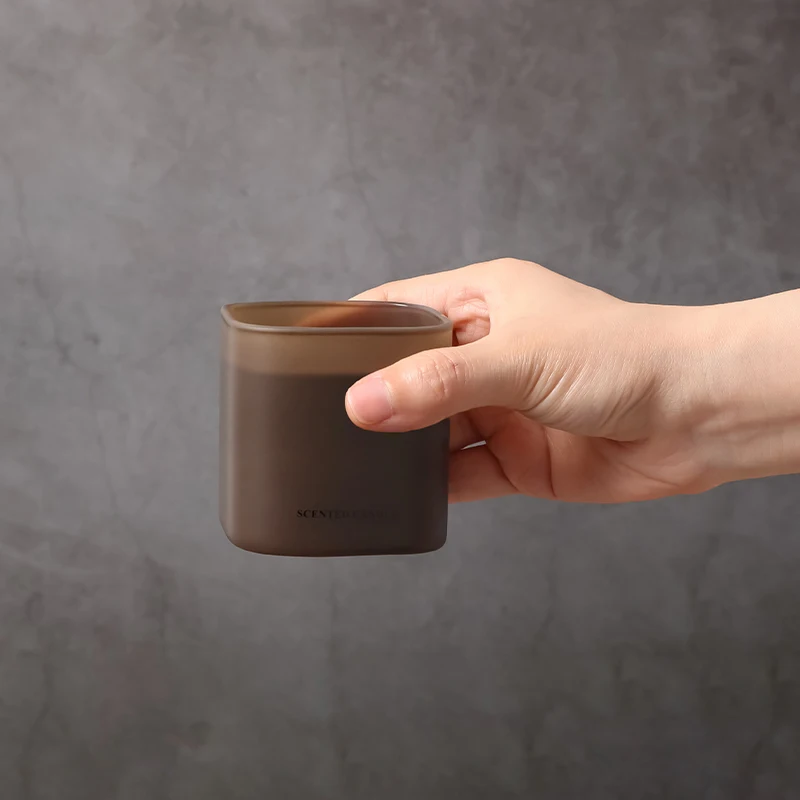 Amber Series Square Natural Soy Wax Scented Luxury Candle 3 Piece Gift Set for Sale