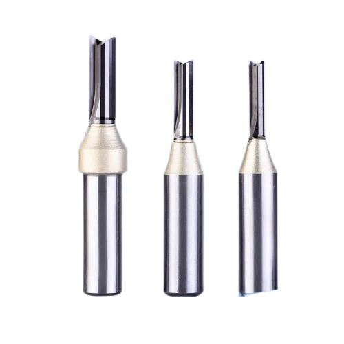 Fengke CNC Router Bit TCT Carbide Milling Cutter Straight Bit Wood Router Bits 1/2 and 1/4 Shank Wood Cutting Tools for MDF
