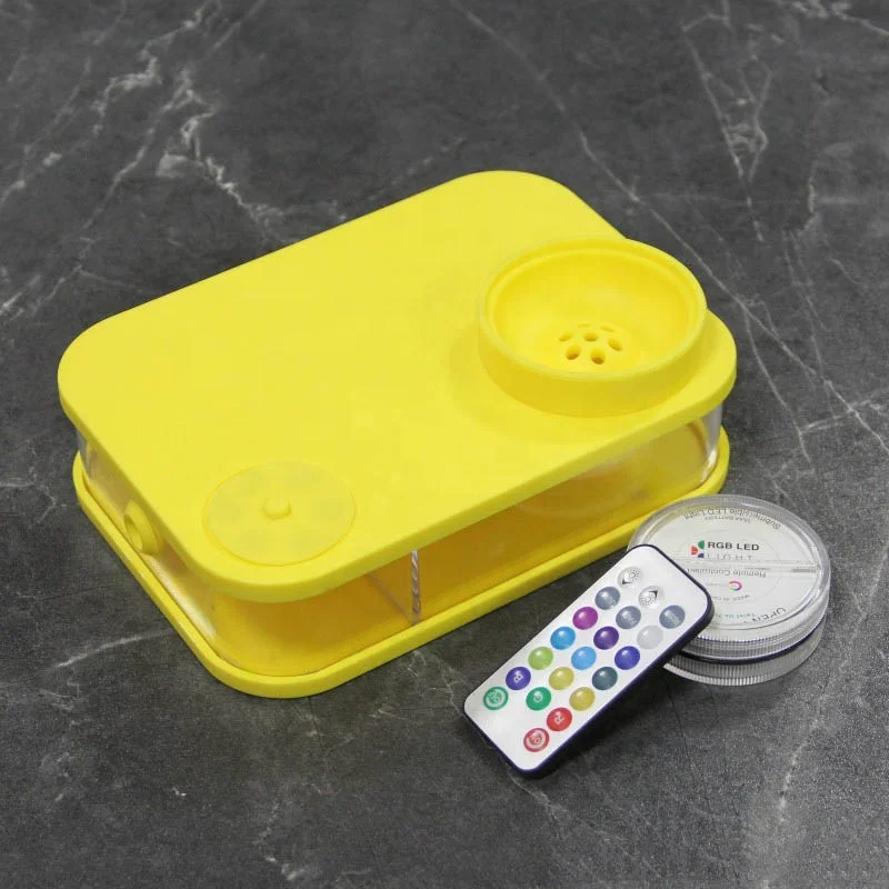 Wholesale custom colored smoke nargile plastic hookah box chicha sheesha portable led shisha set square book hookah for sale