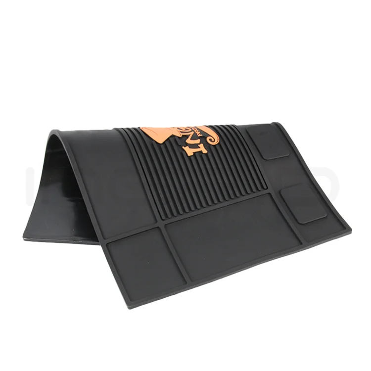 Custom brand logo soft pvc barber mat with magnet eco-friendly magnetic barber mat for barber shop