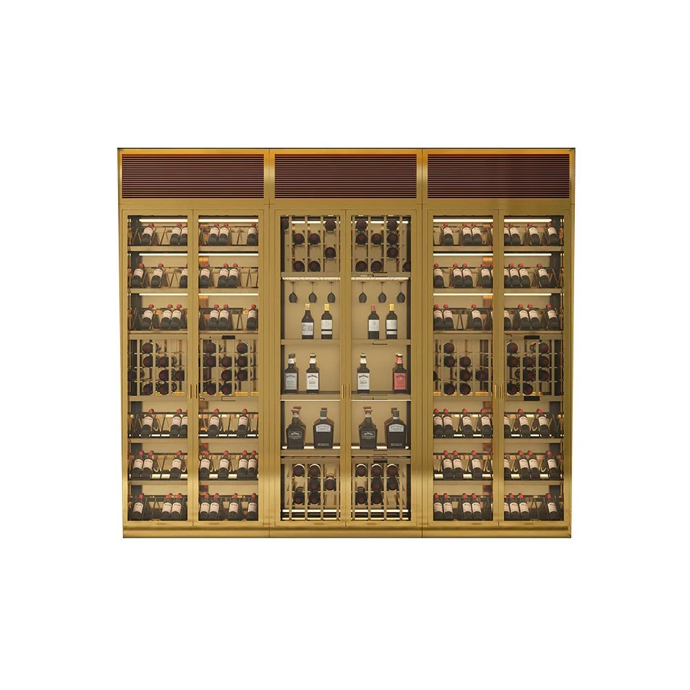 Keenhai luxury stly customized large wine cellar system frameless glass wine cellar reserve wine cooler cabinet