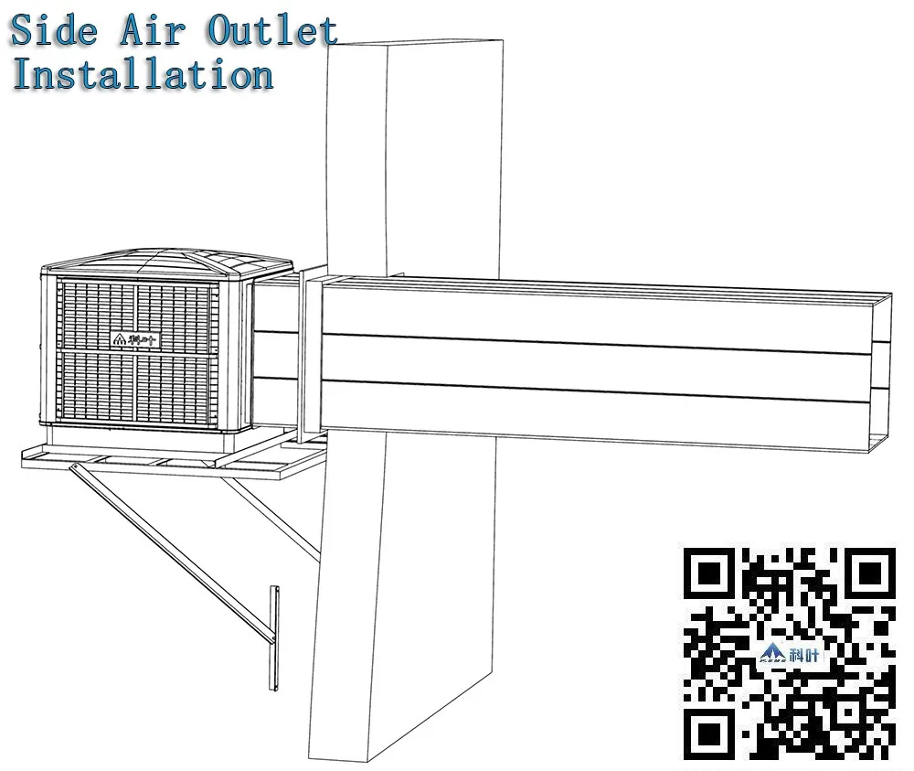 KEYE ZC-23 side discharge install type swamp cooler with 23000 cmh air flow