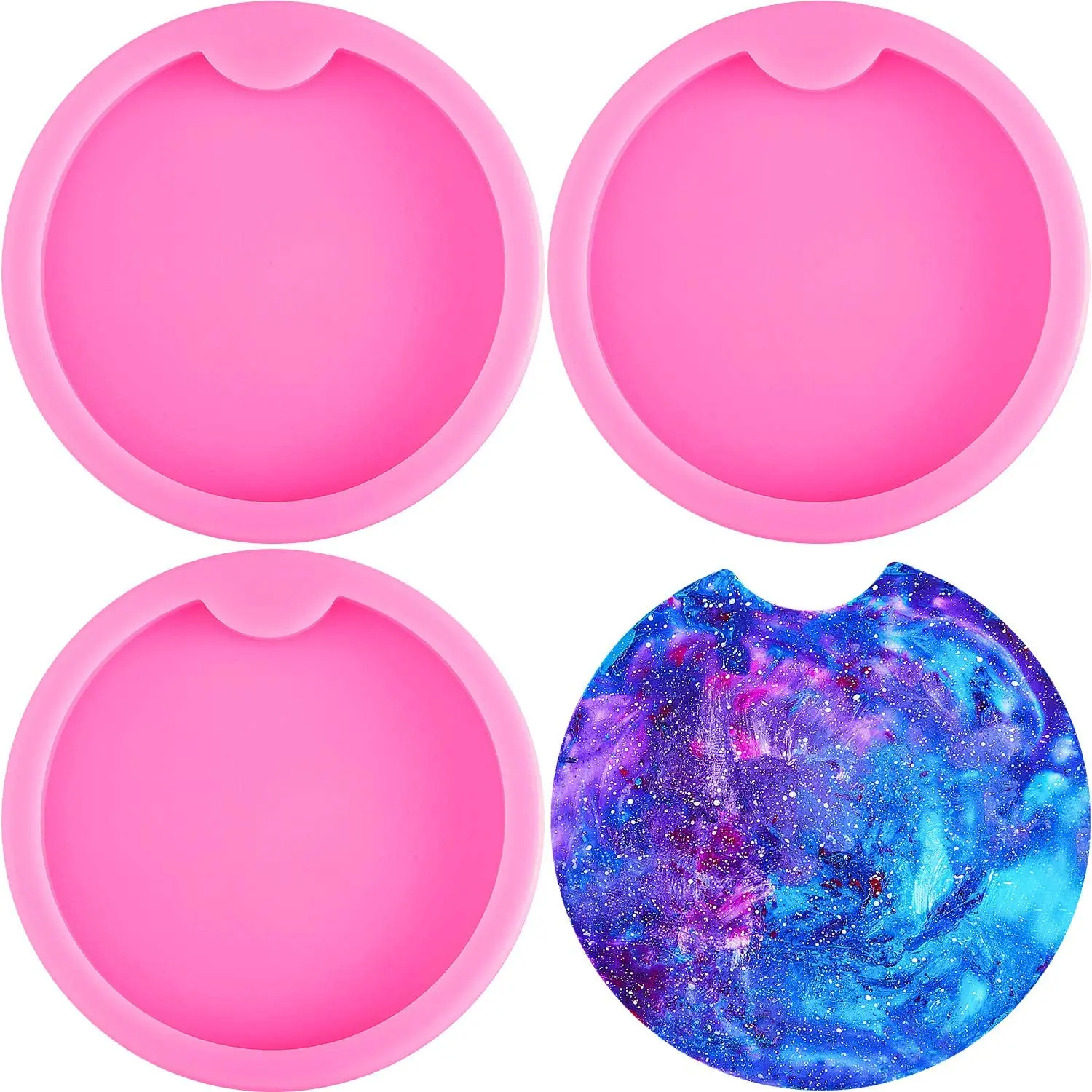 
Home Decoration Crystal Coaster Craft Silicone Mold Hand Made Round Coasters Epoxy Resin Craft Mold DIY 
