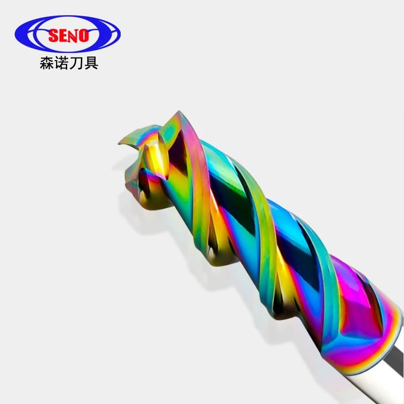 CNC End Mill Cutters 3 Flute Flat End Mill DLC Coating Square End Mills For Aluminum