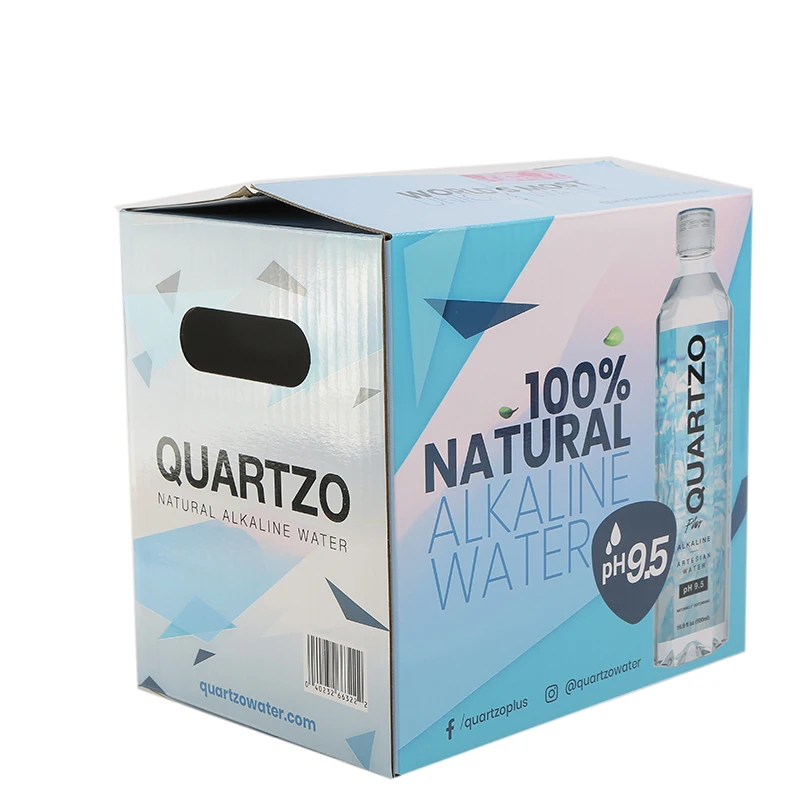 Color Moving Corrugated Carton Shipping boxes for water bottle Factory Delivery Brown Box Packaging