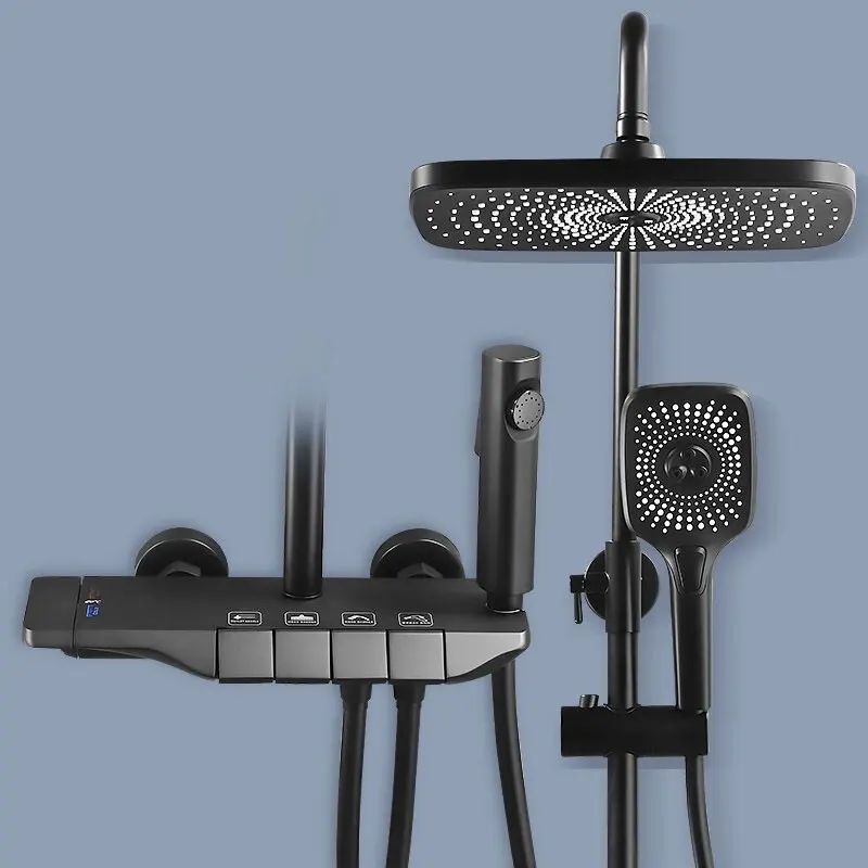 Piano Shower Sets and Faucets Bath Shower Mixer,bathroom Luxury Stainless Steel Rod Shower Set