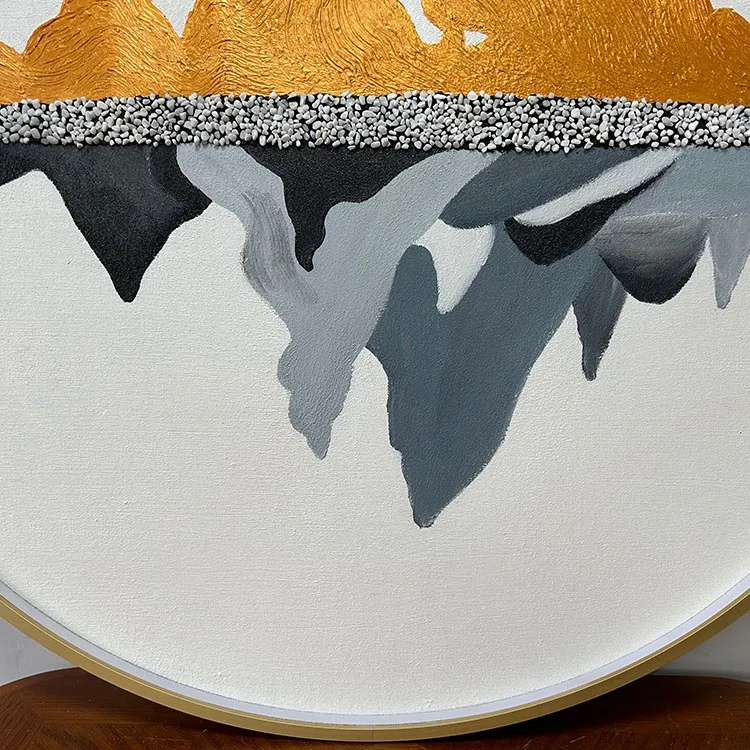 Abstract Golden Mountain Canvas Wall Art Prints Gold Birds Posters Nature Landscape Painting Inspiring Pictures Home Wall Decor